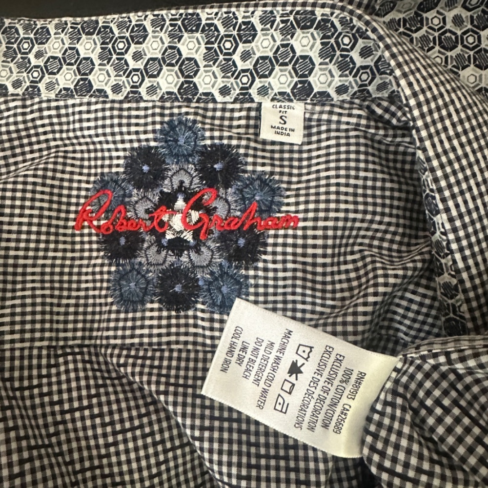 Robert Graham Contrast Long Sleeve Shirt Small Gently worn 100% cotton - Picture 5 of 5